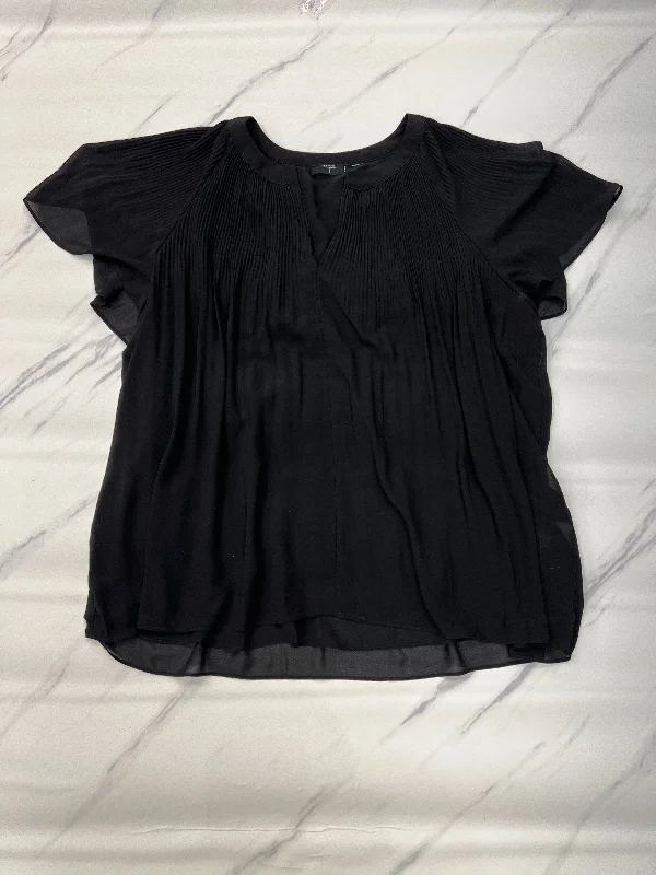 solid shirts for men-Blouses and shirts with ruched sleeves -Women's Oversized Blouses-Top Short Sleeve By T Tahari In Black, Size: 3x