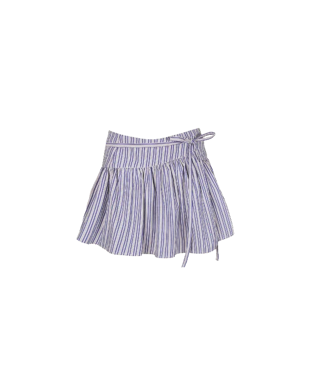 Skirts with pleats-Women's Bohemian Skirts-RODEO MINI SKIRT NAVY STRIPE