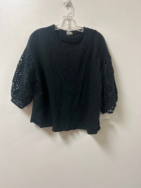 comfy blouses for travel-Blouses and shirts with flared hem -Women's Flutter Sleeve Blouses-Top Short Sleeve By A New Day In Black, Size: 2x