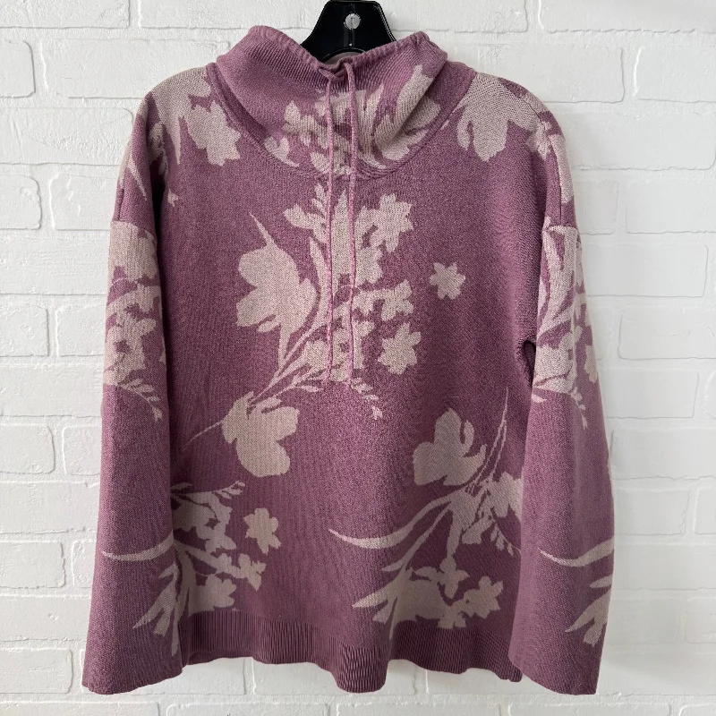 Red turtleneck pullover sweater for warmth-Women's Resort Pullovers-Sweater By Liz Claiborne In Purple, Size: L