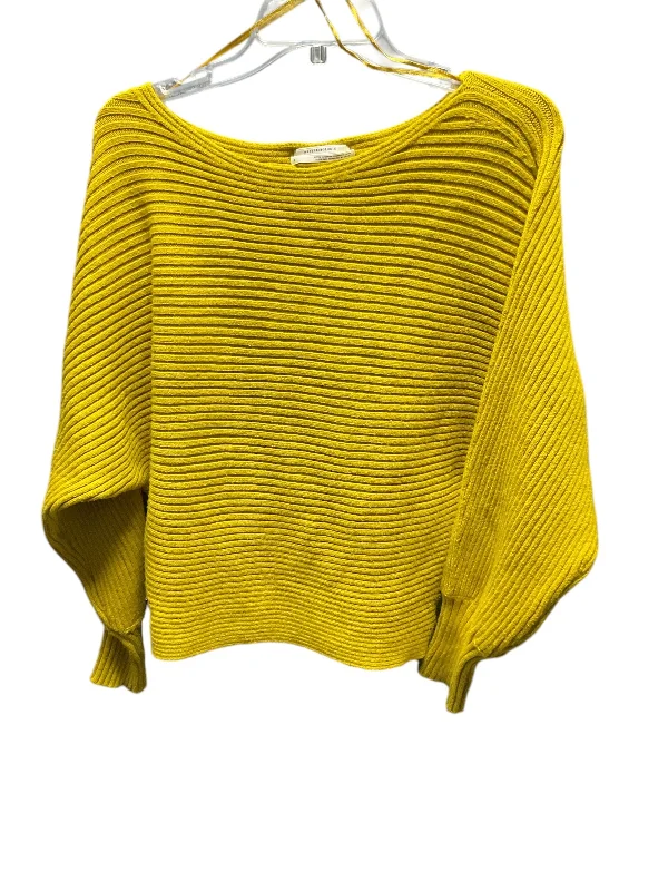 Lightweight striped pullover sweater for trends-Women's Lace A-Line Pullovers-Sweater By Anthropologie In Yellow, Size: S