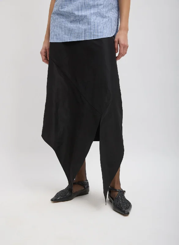 Skirts with textured hem-Women's Ribbed Ruffle Skirts-Italian Sporty Nylon Tie Skirt