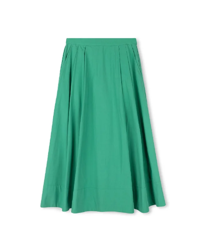 Skirts in bold teal-Women's Satin A-Line Skirts-skirt midi poplin - royal