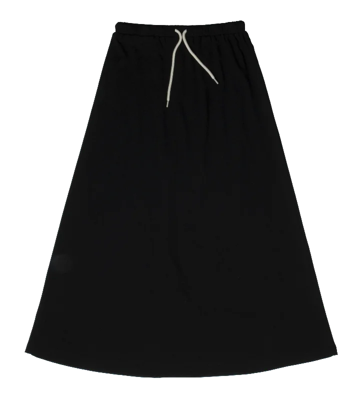 Skirts for evening style-Women's Insulated A-Line Skirts-skirt maxi drawstring - black