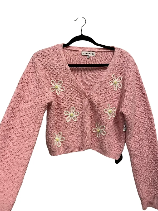 White mohair pullover sweater for softness-Women's Resort Pullovers-Sweater By Clothes Mentor In Pink, Size: L