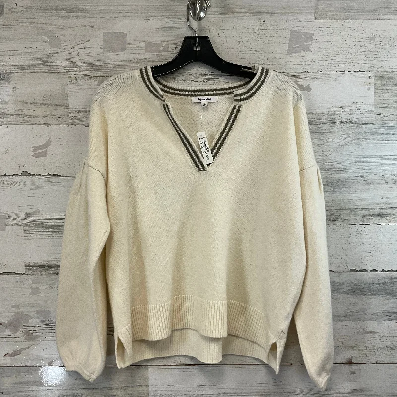 V-neck alpaca pullover sweater for office-Women's Moisture-Wicking Pullovers-Sweater By Madewell In Cream, Size: S