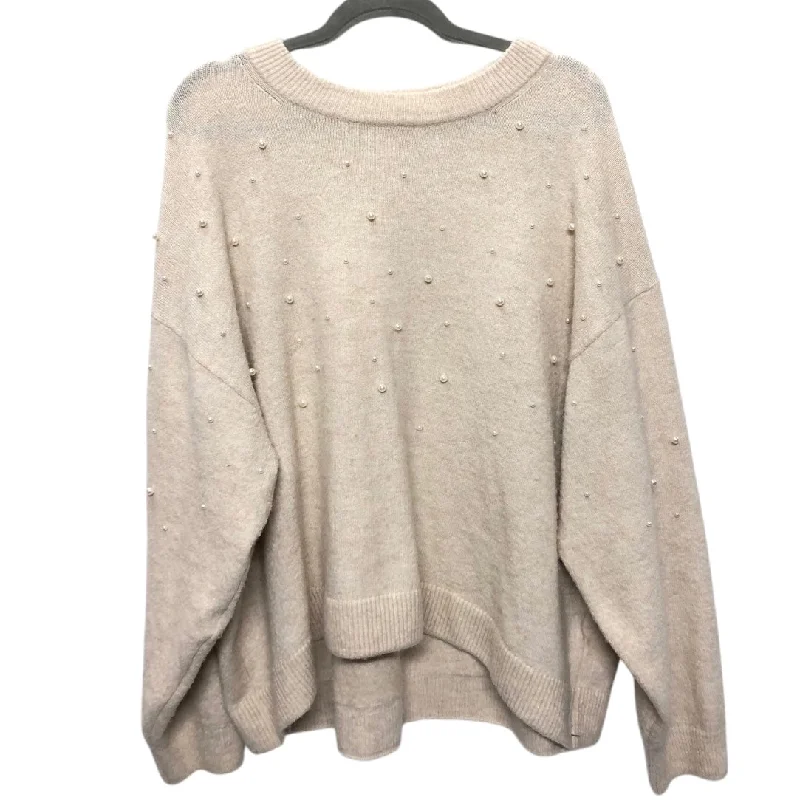 Cable-knit silk pullover sweater for elegance-Women's Pajama Pullovers-Sweater By H&M In Cream, Size:Xxl