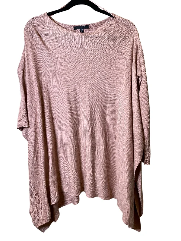 Slim-fit pullover sweater for women-Women's Fringe A-Line Pullovers-Sweater By Romeo And Juliet In Pink, Size: M