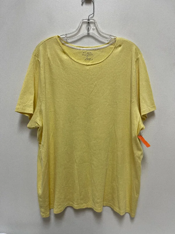 berry casual blouses-Blouses and shirts with split sleeves -Women's Fringe Blouses-Top Short Sleeve By Talbots In Yellow, Size: 3x