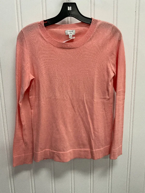 Navy V-neck pullover sweater for office-Women's Oversized Pullovers-Sweater By J. Crew In Peach, Size: Xs