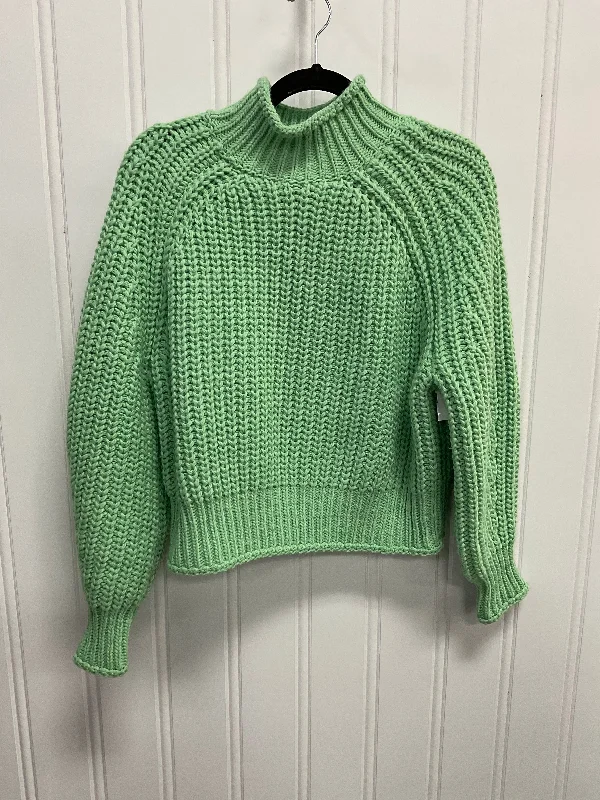 Chunky oversized pullover sweater for style-Women's Midi Denim Pullovers-Sweater By H&M In Green, Size:M