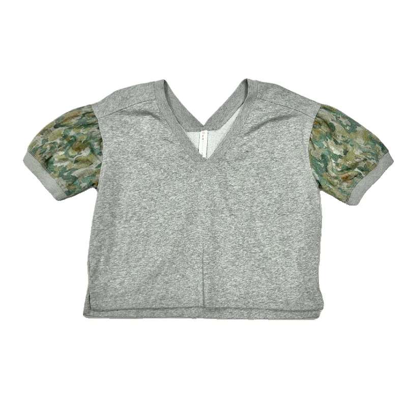 coal shirts for men-Blouses and shirts for family gatherings -Women's High-Low Blouses-Top Short Sleeve By Daily Practice By Anthropologie In Green & Grey, Size: S