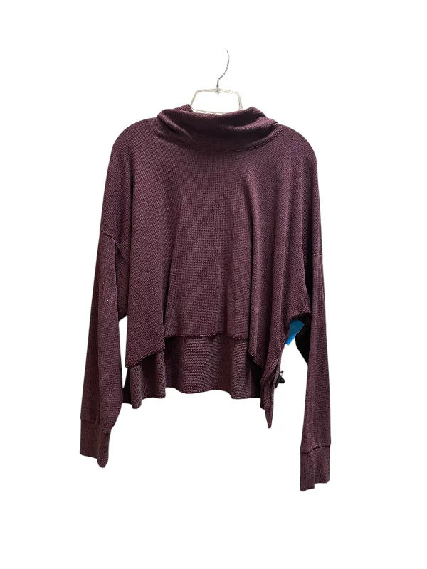 airy blouses for travel-Blouses and shirts in deep maroon -Women's Boho Blouses-Top Long Sleeve By American Eagle In Maroon, Size: L