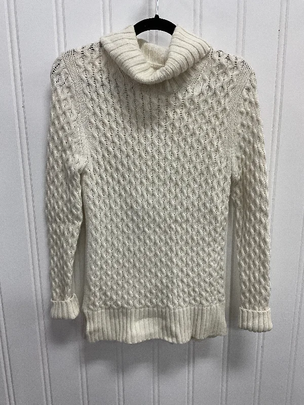 Grey turtleneck pullover sweater for warmth-Women's Pajama Pullovers-Sweater By J. Crew In Cream, Size: S