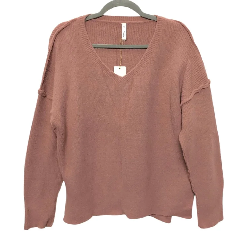 Red pullover sweater for holidays-Women's Comfortable Pullovers-Sweater By Wishlist In Mauve, Size:M