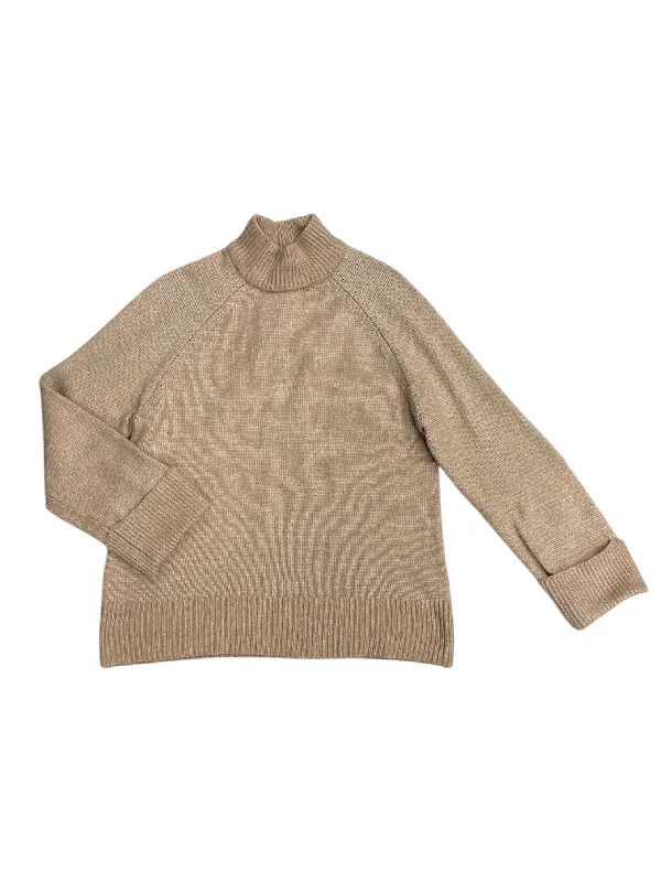 Beige V-neck pullover sweater for office-Women's Oversized Pullovers-SWEATER by OLIVE AND OAK In BROWN, Size: M