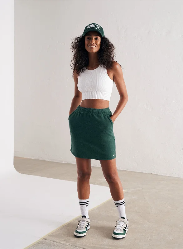 Skirts in muted gold-Women's Wrap Skirts-Pine Green Sweat Skirt