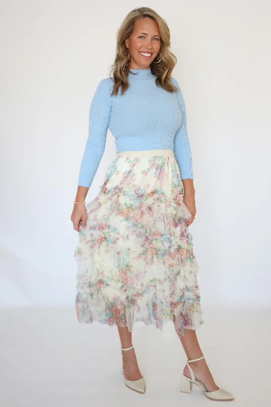 Skirts with modern design-Women's Waterproof A-Line Skirts-Pleasant Ruffle Skirt