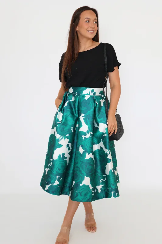 Skirts for trendy vibes-Women's Tulle Pleated Skirts-Emerson Floral Midi Skirt