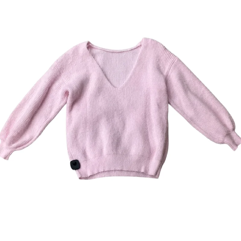 Chunky pullover sweater for cold days-Women's Floral Pullovers-Sweater By Shein In Pink, Size: S