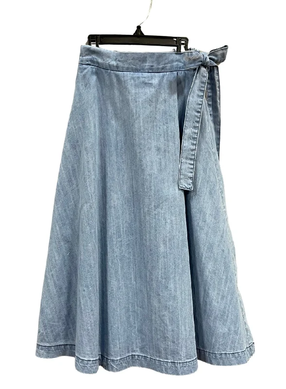 Skirts in soft lavender-Women's Ribbed Pleated Skirts-skirt wrap tie midi - chambray