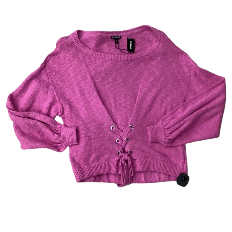 Lightweight pullover sweater for travel-Women's Formal Pullovers-Sweater By Express In Pink, Size: Xs