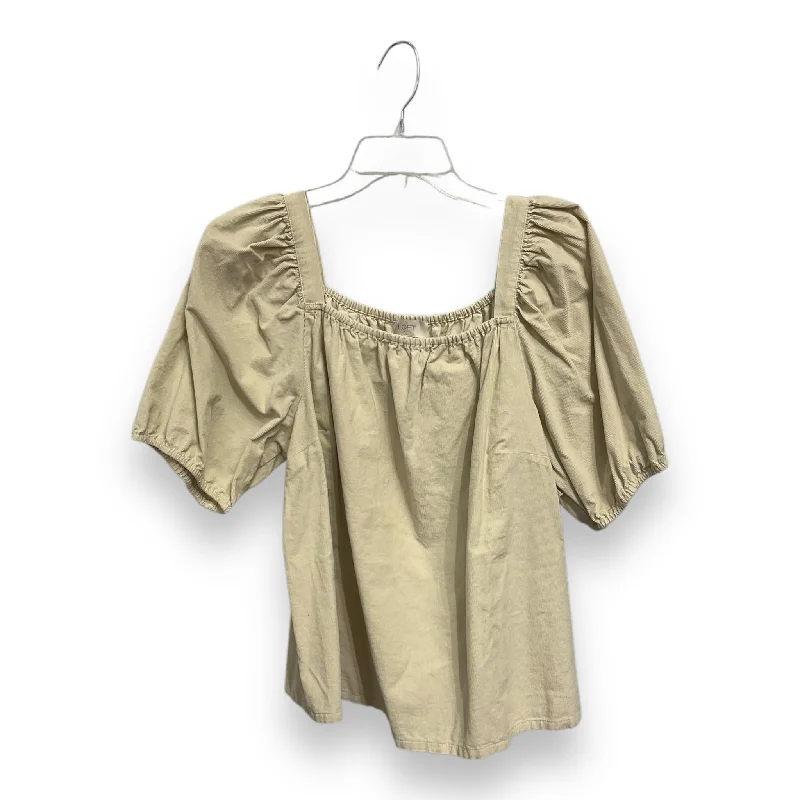 playful shirts for youth-Blouses and shirts with tie back -Women's Loose Fit Shirts-Top Short Sleeve By Loft In Cream, Size: L