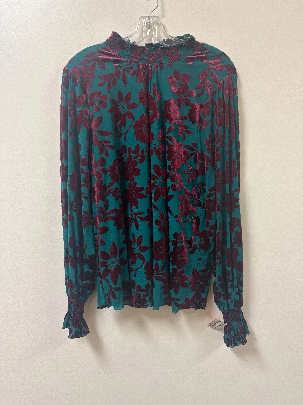 abstract shirts for men-Blouses and shirts for summer events -Women's Drawstring Blouses-Top Long Sleeve By Easel In Blue & Pink, Size: M