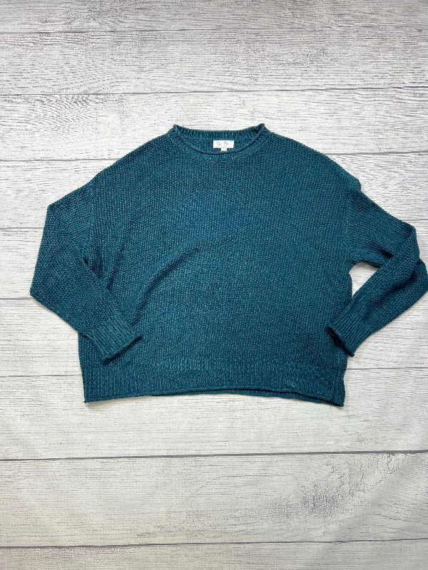 Mohair lightweight pullover sweater for travel-Women's Geometric Pullovers-Sweater By Jessica Simpson In Teal, Size: Xxl