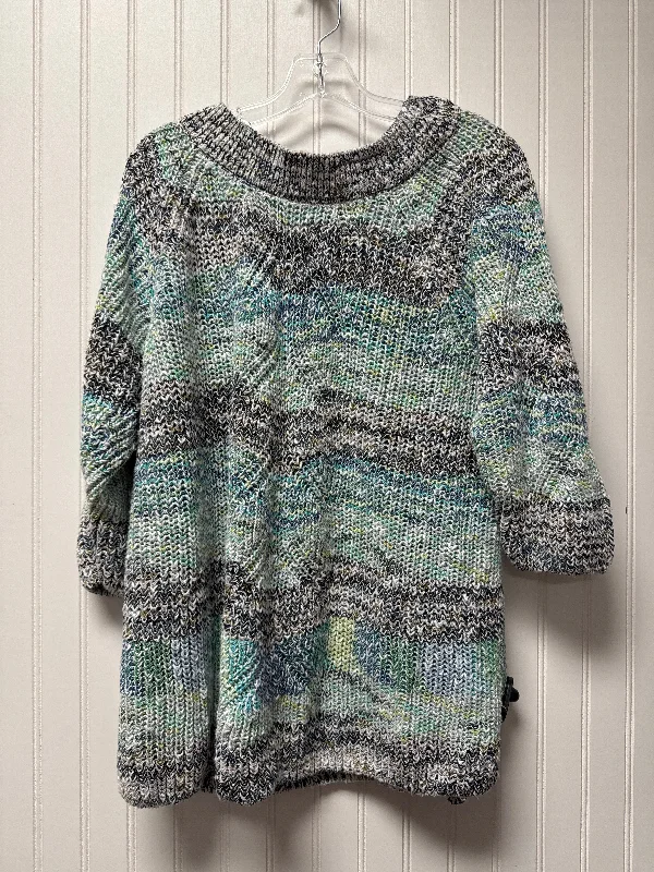 Turtleneck mohair pullover sweater for warmth-Women's Sleep Pullovers-Sweater By J. Jill In Blue & Green, Size: Xl