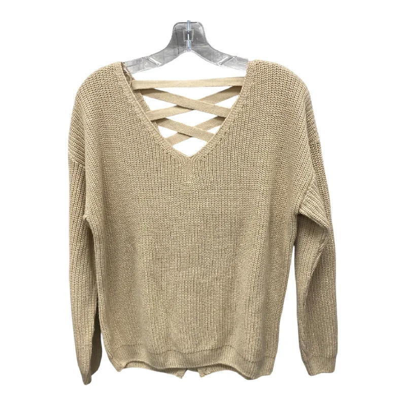 Cotton knit pullover sweater for summer-Women's Holiday Pullovers-Sweater By miss selfridge In Tan, Size:S