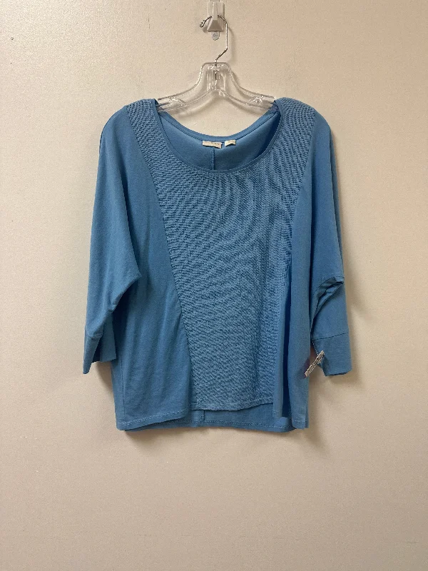 high-end blouses online-Blouses and shirts for spring outings -Women's Applique Blouses-Top Long Sleeve By Chicos In Blue, Size: M