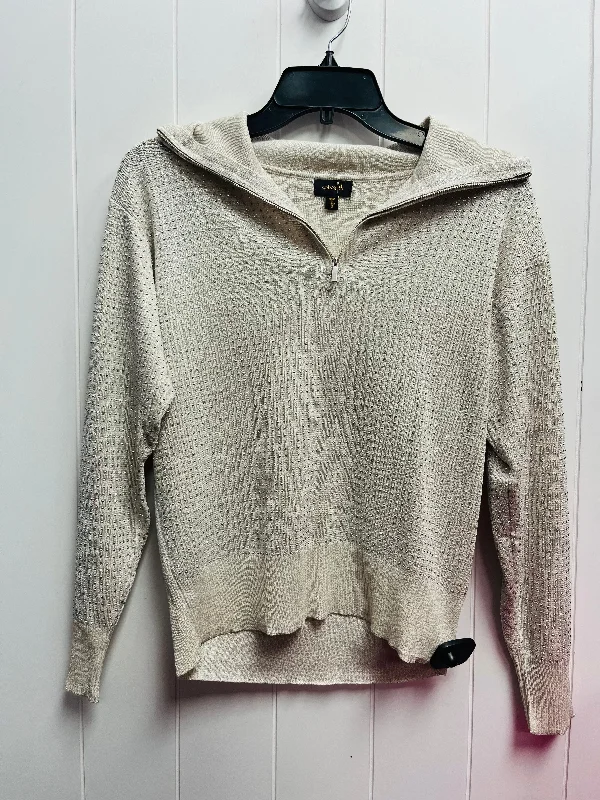 Lightweight purple pullover sweater for travel-Women's V-Neck Pullovers-Sweater By Clothes Mentor In Silver, Size: M