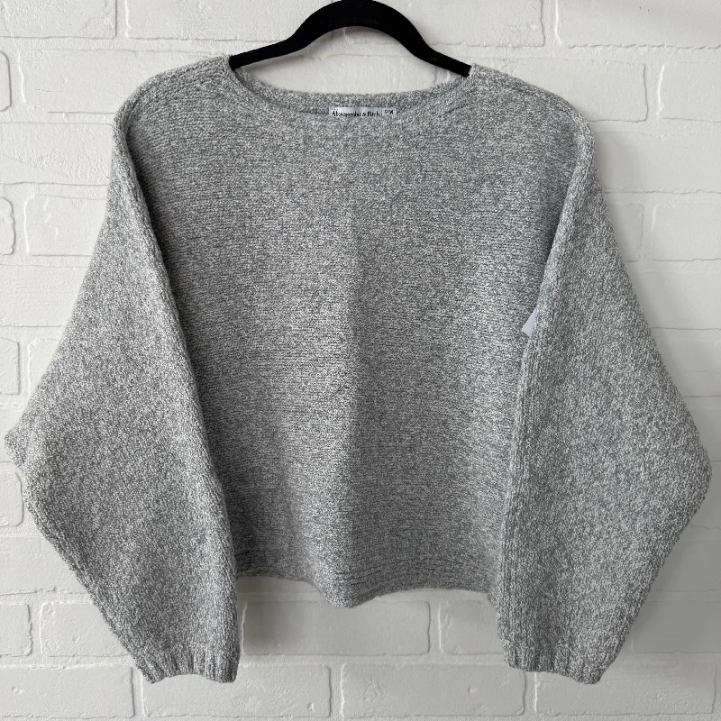 Turtleneck mohair pullover sweater for warmth-Women's Oversized Pullovers-Sweater By Abercrombie And Fitch In Grey, Size: S