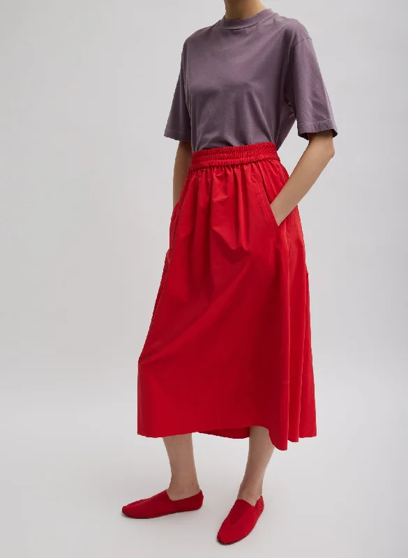 Skirts with simple design-Women's Button-Front Pencil Skirts-Nylon Pull On Full Skirt