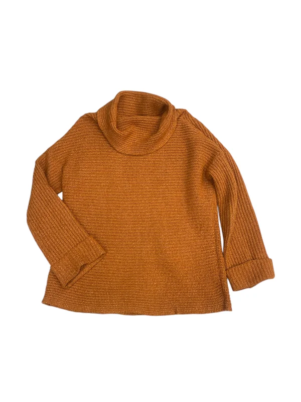 Silk slim-fit pullover sweater for elegance-Women's Chunky Pullovers-SWEATER by PILCRO In ORANGE, Size: XS