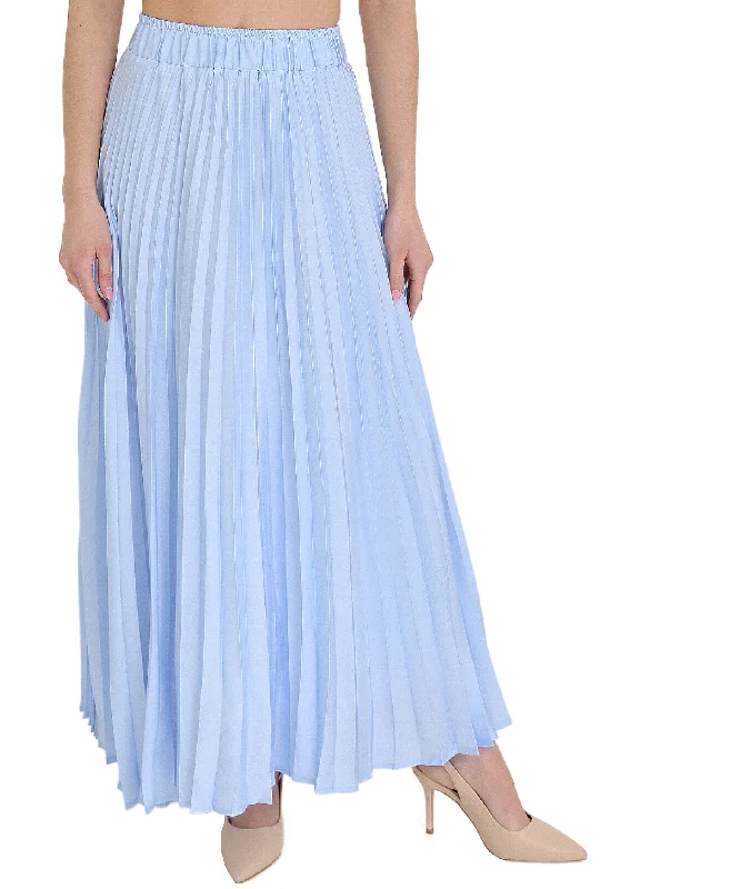 Skirts for casual outings-Women's Double Layer Skirts-Pleated Maxi Skirt