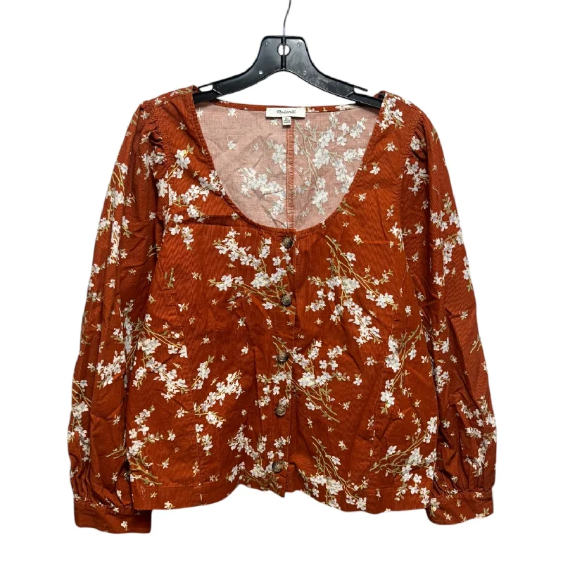 stunning shirts for party-Blouses and shirts for spring parties -Women's Floral Print Blouses-Top Long Sleeve By Madewell In Floral Print, Size: Xl