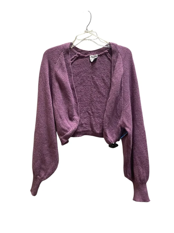 Silk cable-knit pullover sweater for elegance-Women's Satin Pencil Pullovers-Sweater By Clothes Mentor In Purple, Size: L