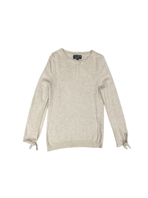 Silk cable-knit pullover sweater for elegance-Women's Ribbed Pullovers-SWEATER by BANANA REPUBLIC In CREAM, Size: M