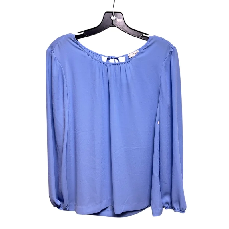 zigzag shirts-Blouses and shirts with lace back -Women's Fringe Shirts-Top Long Sleeve By J. Crew In Blue, Size: 2