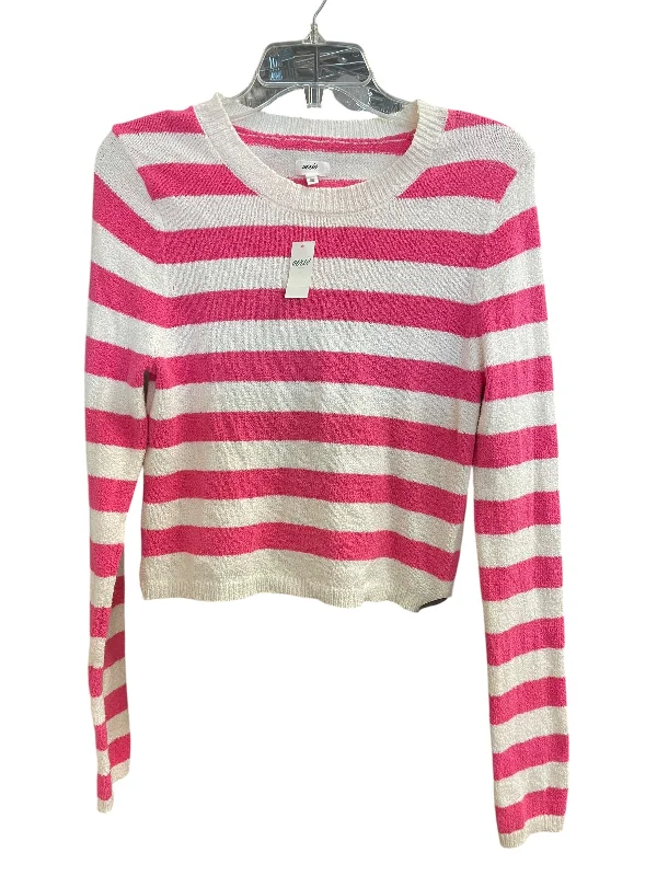 Cashmere grey pullover sweater for luxe-Women's Shawl Collar Pullovers-Sweater By Aerie In Pink & White, Size: L