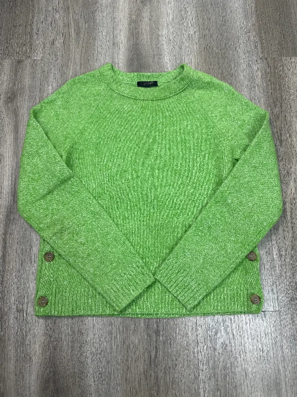 Acrylic crew-neck pullover sweater for budget-Women's Satin A-Line Pullovers-Sweater By J. Crew In Green, Size: M