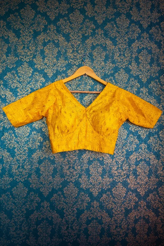 mauve blouses for summer-Blouses and shirts for winter travel -Women's Sheer Sleeve Blouses-Yellow blouse