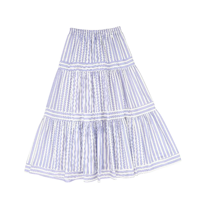 Skirts with bold design-Women's Retro Skirts-skirt midi stripe - white/blue