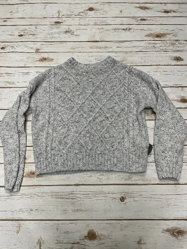 Mohair lightweight pullover sweater for travel-Women's Thermal Denim Pullovers-Sweater By Time And Tru In Grey, Size: M