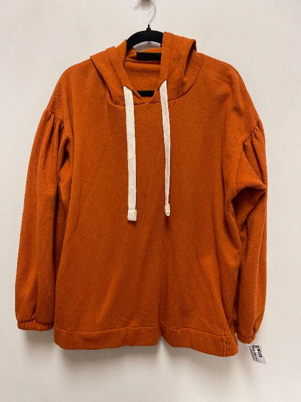 Ribbed mohair pullover sweater for softness-Women's Metallic A-Line Pullovers-Sweater By Lane Bryant In Orange, Size: Xl