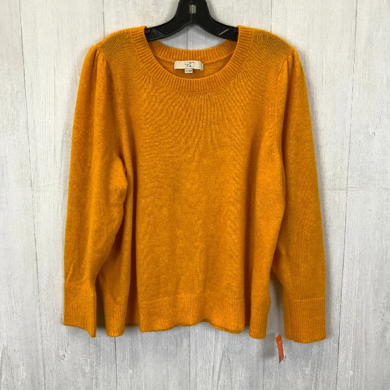 Lightweight long pullover sweater for layering-Women's Thermal Pleated Pullovers-Sweater By Loft In Orange, Size: 2x