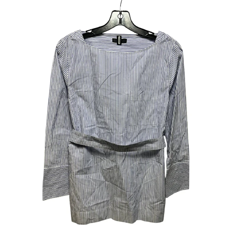 organza blouses for formal-Blouses and shirts for winter outings -Women's Fitted Blouses-Belted Top Long Sleeve By J. Crew In Striped Pattern, Size: 0