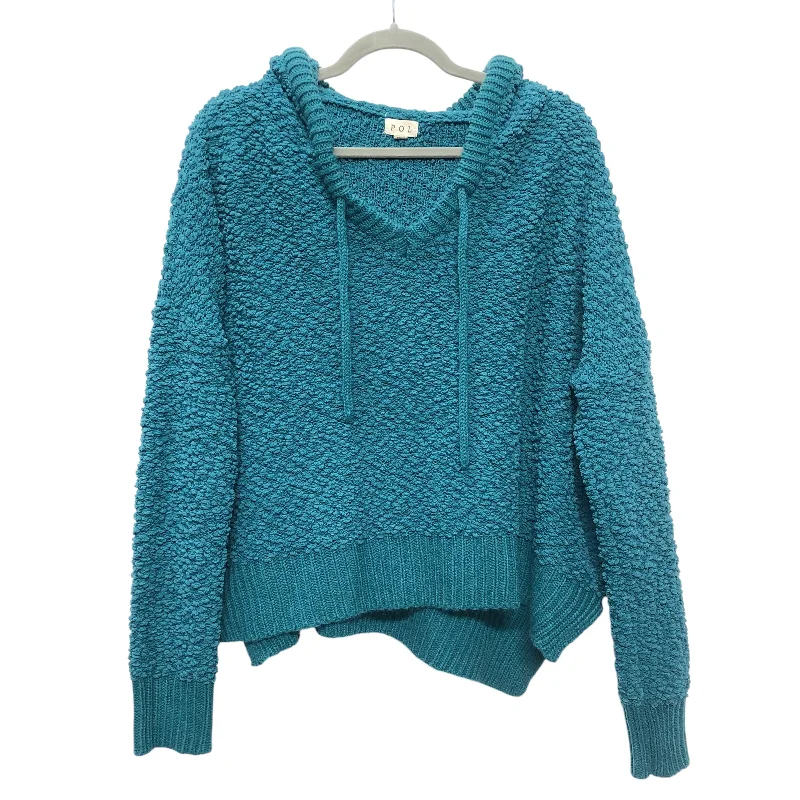 White pullover sweater for casual-Women's Chunky Pullovers-Sweater By Pol In Teal, Size:L